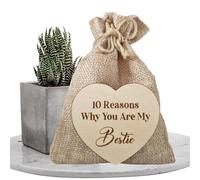 You Are My Friend 10 Reasons Sack,Heart Tokens Sack | Reasons Why You Are My Friend Wooden Hearts For F-iends