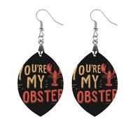 You Are My Lobster Women's Earrings Wooden Pendant Dangle Jewelry Stylish Accessories for Party