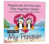 You Are My Penguin Anniversary Card - Cute Valentine Romantic Valentine's Day Card for Girlfriend Boyfriend Wife Husband Partner Friend Him Her, 145mm x 145mm