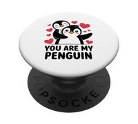 You Are My Penguin Cute Romantic Coffee Lover Design PopSockets Adhesive PopGrip