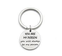 You are My Person You Will Always Be My Person Best Friends Gift Stainless Steel Pendant Keychain Key Ring