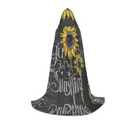 (You are my sunflower) Print Hooded Cape For Teenagers Costume Party, Halloween Hooded Cape Soft and Elastic,S