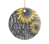 You are my sunflower Printed Round Shape Xmas Ornaments 1PCS, Christmas Acrylic Pendant Hanging for Xmas Tree Home Indoor Outdoor Decor 1