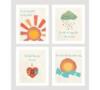 You are My Sunshine Mini Collection Prints, 5 x 7, Set of 4, Nursery Wall Art by Children Inspire Design