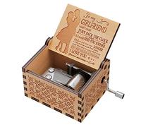 You Are My Sunshine Music Box for Girlfriend, Vintage Wooden Hand Crank Music Box, Romantic Birthday Wedding Present Valentine Gifts for Fiancee Girlfriend for Girls Women