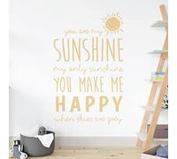 You are My Sunshine, My Only Sunshine - Nursery Decal Wall Sticker [Large] [Cream]