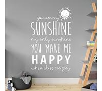 You are My Sunshine, My Only Sunshine - Nursery Decal Wall Sticker [Large] [White]