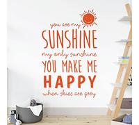 You are My Sunshine, My Only Sunshine - Nursery Decal Wall Sticker [XLarge] [Orange]