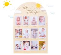 YOU ARE MY SUNSHINE ONE YEAR OLD PHOTO BOARD, My First Year Photo Display Wood Board, Sun Theme Monthly Milestone Photo Board, You Are My Sunshine 1st Birthday Decoration, 12 Months Photo Frame