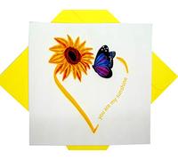 You are my sunshine, Quilling Card 3D,Unique Dedicated Handmade, Design Greeting Card for Birthday, Valentine's Day, Mothers Day, Spring, Fathers Day, Graduation, Wedding, All Occasion,6"x6"