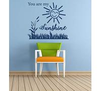 You are My Sunshine Quote, Vinyl Wall Art Sticker. Mural, Decal. Home, Wall, Mirror, Window Decor. (40cm Wide x 36.6cm high, Yellow)