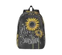 You Are My Sunshine Sunflower Canvas Backpack Laptop Bag Adjustable Straps Vintage Casual School Travel Outdoor Work Camping