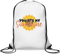 You Are My Sunshine Sunflower Graphic Gym Sack Casual Drawstring Bag White