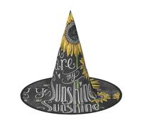 You Are My Sunshine Sunflower Halloween Witch Hat Halloween Costumes For Women Men Witch Hats Fancy Dress