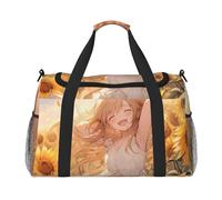 You Are My Sunshine Sunflower print Carry on Luggage for Women Men Shoulder Weekender Crossbody Bag for Yoga Travel Must Haves, Black, One Size