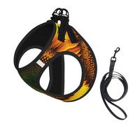 You Are My Sunshine Sunflower print Dog Harness and Leash Set, Reflective Adjustable Puppy Vest for Small Medium Large Dogs, Cats