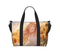 You Are My Sunshine Sunflower print Gym Bag for Women,Carry on Weekender Overnight Duffle Bag,Personal Item Tote Bag, Black, One Size