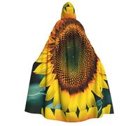 You Are My Sunshine Sunflower Print Hooded Unisex Adult Cloak Halloween Christmas Carnival Theme Parties Comfortable