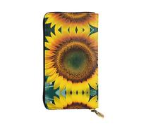 You Are My Sunshine Sunflower Print Leather Long Clutch Wallet for Women – Fashionable, and Lightweight Waterproof Leather Wallet, Black, One Size