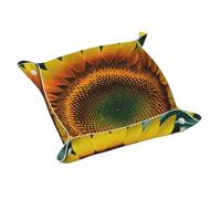 You are My Sunshine Sunflower Print Leather Storage Tray for Men Women Bedside Trays for Home Decor