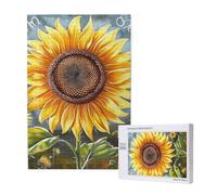 You Are My Sunshine Sunflower Printed Jigsaw Puzzle with Storage Box, Wooden Puzzle for Adults and Kids, 1000 Pieces Family Fun Decorative Game