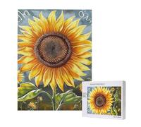 You Are My Sunshine Sunflower Printed Jigsaw Puzzle with Storage Box, Wooden Puzzle for Adults and Kids, 500 Pieces Family Fun Decorative Game
