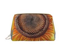 You are My Sunshine Sunflower Printed Small Makeup Bag Portable Leather Make up Bag Travel Zipper Cosmetic Bags Organizer for Women