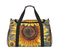 You are My Sunshine Sunflower Printed Travel Duffel Bag, Large Capacity Carry On Hand Luggage Weekend Bag for Women Men Gym Weekend