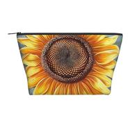 You are My Sunshine Sunflower Printed Travel Makeup Bag Trapeze Cosmetic Bag Makeup Case Toiletry Bag Organiser for Women