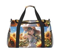 You Are My Sunshine Sunflower1 print Carry on Luggage for Women Men Shoulder Weekender Crossbody Bag for Yoga Travel Must Haves, Black, One Size