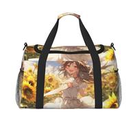 You Are My Sunshine Sunflower3 print Carry on Luggage for Women Men Shoulder Weekender Crossbody Bag for Yoga Travel Must Haves, Black, One Size