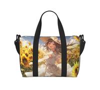 You Are My Sunshine Sunflower3 print Gym Bag for Women,Carry on Weekender Overnight Duffle Bag,Personal Item Tote Bag, Black, One Size