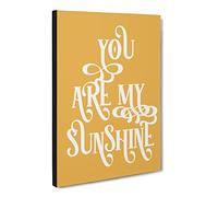 You Are My Sunshine V2 Typography Yellow Canvas Wall Art Print Ready to Hang, Framed Picture for Living Room Bedroom Home Office Décor, 30x20 Inch (76x50 cm)
