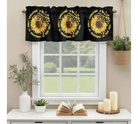 YOU ARE MY SUNSHINE Valances for Windows, Summer Sunflowers Golden Gradient Butterflies Rod Pocket Valance Short Window Treatments Curtains for Kitchen Bathroom Bedroom Decor, 60 x 18 Inches