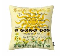 You Are My Sunshine Yellow Home Decorative Pillowcase Cotton Linen Pillow Cover(18 X 18 Inch Double Sides)