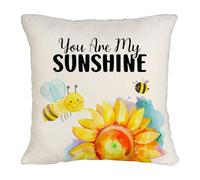 ''You Are My Sunshine''Bee Happy Women Cushion Covers For Girls Inspiration Birthday Throw Pillow Gift Anniversary Christmas Graduation Home Decoration Bee Gift for Her 45X45cm