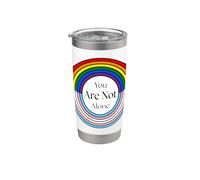 You are Not Alone LGBTQ+ Rainbow & Trans Pride Design Stainless Steel Insulated Tumbler