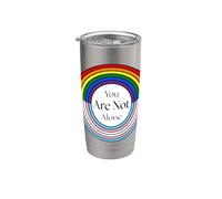 You are Not Alone LGBTQ+ Rainbow & Trans Pride Design Stainless Steel Insulated Tumbler