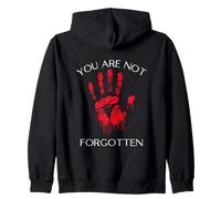 You Are Not Forgotten Native American Awareness Red Hand Zip Hoodie