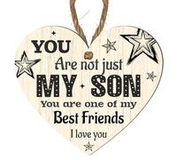 "You Are Not Just My Son" - Decorative Heart-Shaped MDF Wall Plaque - Sentimental Gift for Son - Sign with Loving Message - Home Décor for Family (Black, Small: 10 cm (H) × 9 cm (W))