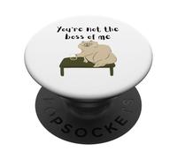 You are Not The Boss Of Me Funny Cat Illustration PopSockets Adhesive PopGrip