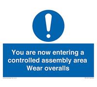 You are now entering a controlled assembly area Wear overalls Sign - 200x150mm - A5L