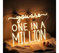 You Are One in a Million Neon Sign for Wall Decor Warm White LED Light Signs for Room Dimmable USB Powered Light Up Sign for Birthday Wedding Engagement Anniversary Decoration Party Women Men Gift