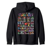 You Are Positive Affirmations Alphabet Design Zip Hoodie