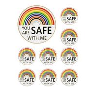 You Are Safe With Me Enamel Lapel Pin Rainbow Pride Pin Nurse Doctor Student Brooch Badge for Shirt Backpack Decorative Accessories Gift Bulk