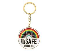 You Are Safe With Me Enamel Pin Modern Rainbow-Pride Flag Enamel Badge for Hat Scarf Funny Jewelry Present Keychain A