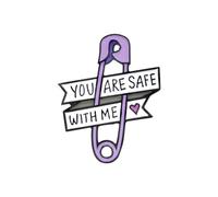 You are Safe with Me Enamel Pin Safety Pin Brooch Safe Space Brooch Badge Paper Clip Lapel Pin Alloy Metal Pin Clothing Bags Hats Accessories