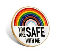 YOU ARE SAFE WITH ME,Enamel Pins,Nurse Doctor Medical Students Pins, Rainbow Brooch Lapel Pin,Enamel pins for Clothing Backpack Hat Decoration,Funny Badge Jewelry Gift, Metal Alloy Steel, no gemstone