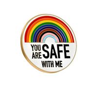 You are SAFES with ME Pins Rainbow Brooch Lapel Enamel Pin Nurses Doctor Students Enamel Pins Hat Brooch Pin for Clothing Backpack Badge Jewelry Lapel (Yellow, One Size)