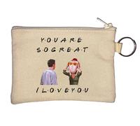 You are So Great I Love You Funny Turkey Key Chain Coin Purse Beige